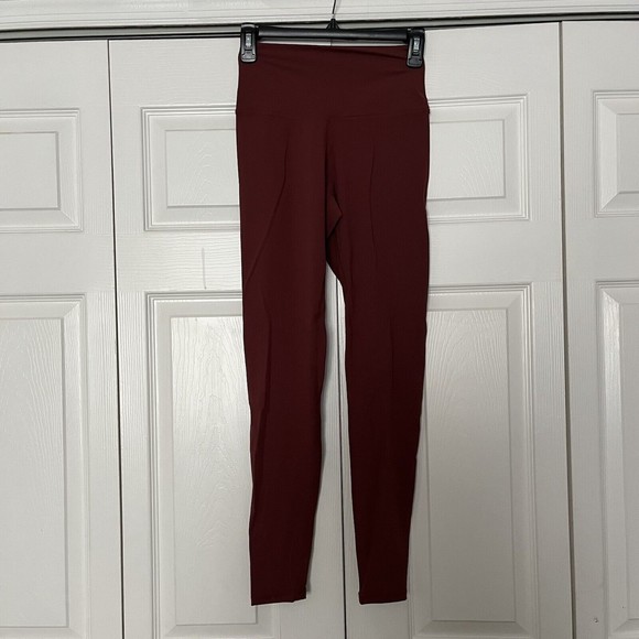 Sunzel Workout Leggings for Women, Squat Proof High Waisted Yoga Pants Maroon S - Picture 1 of 5